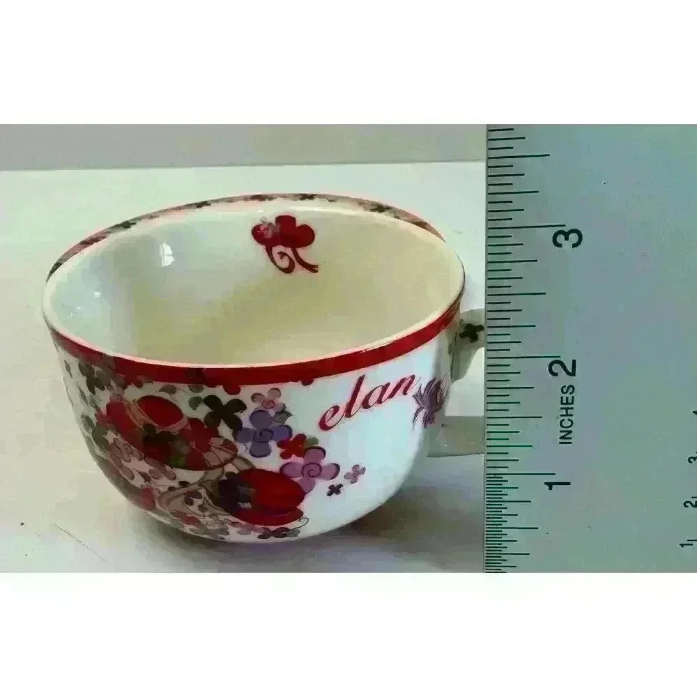 2004 PAUL CARDEW TEA FOR ONE PINK CHINTZ RED HAT SOCIETY CUP & SAUCER - Picture 10 of 10